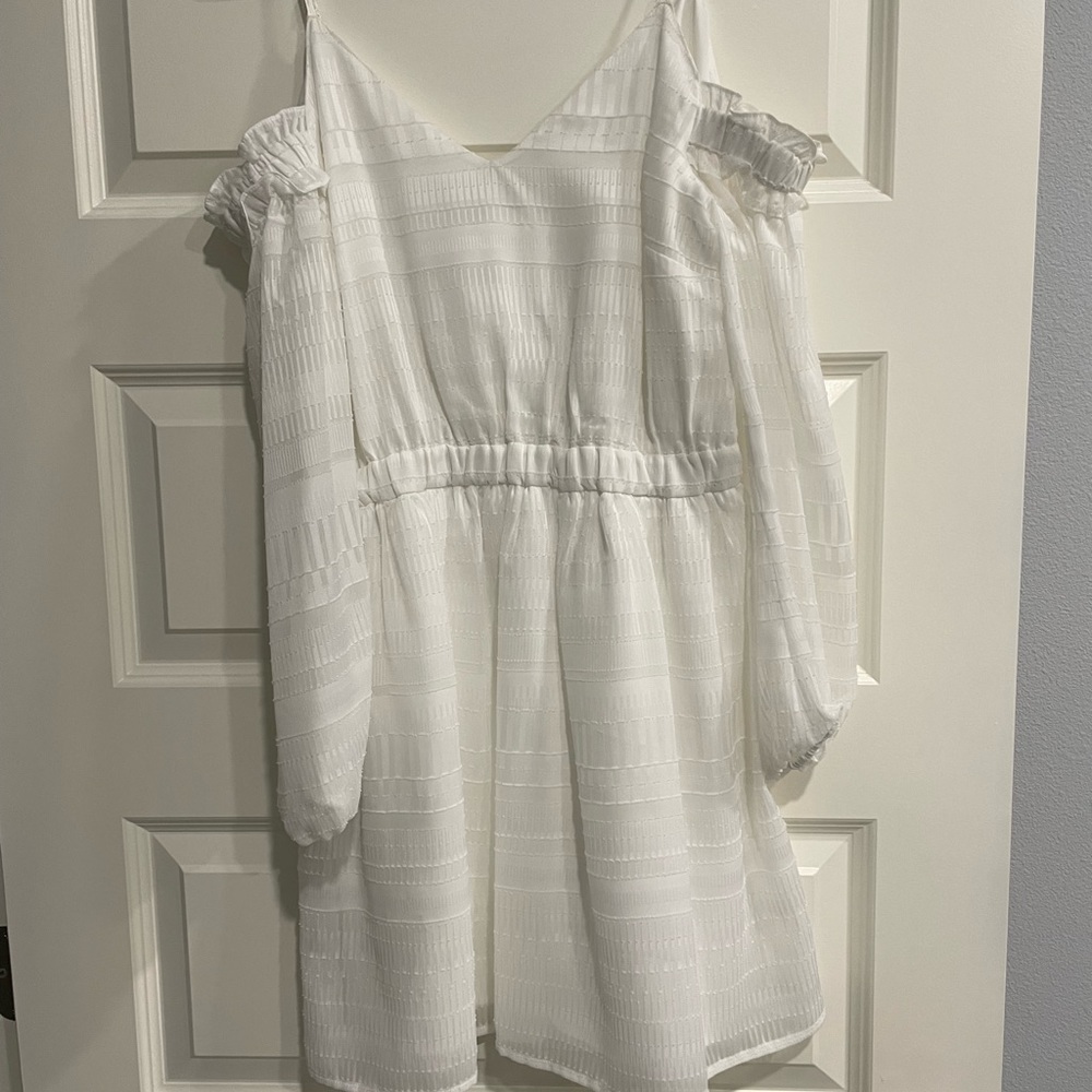 Cold shoulder bebe flare dress